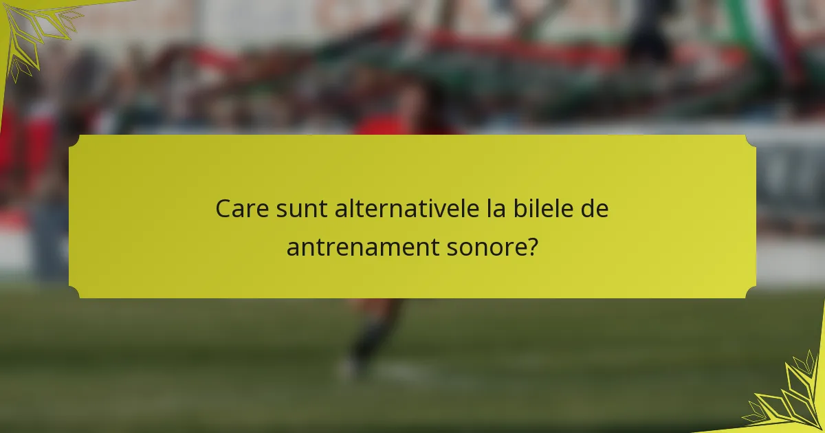 Care sunt alternativele la bilele de antrenament sonore?