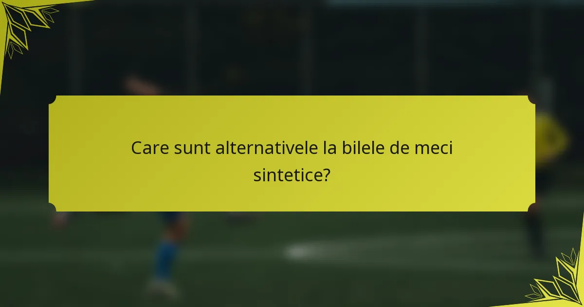 Care sunt alternativele la bilele de meci sintetice?