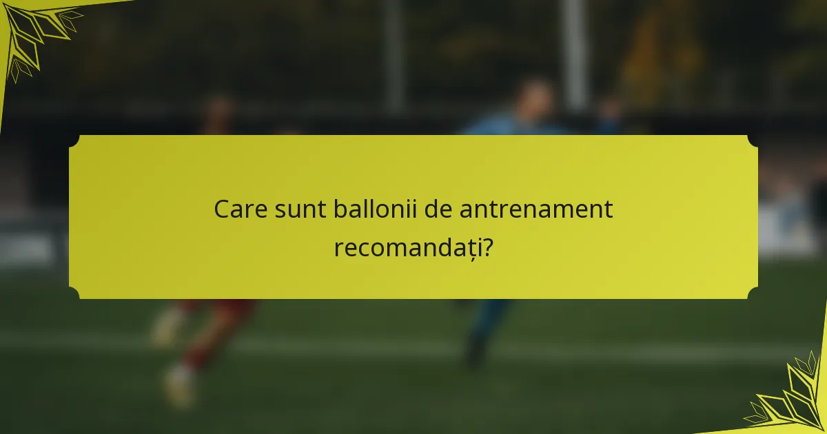 Care sunt ballonii de antrenament recomandați?