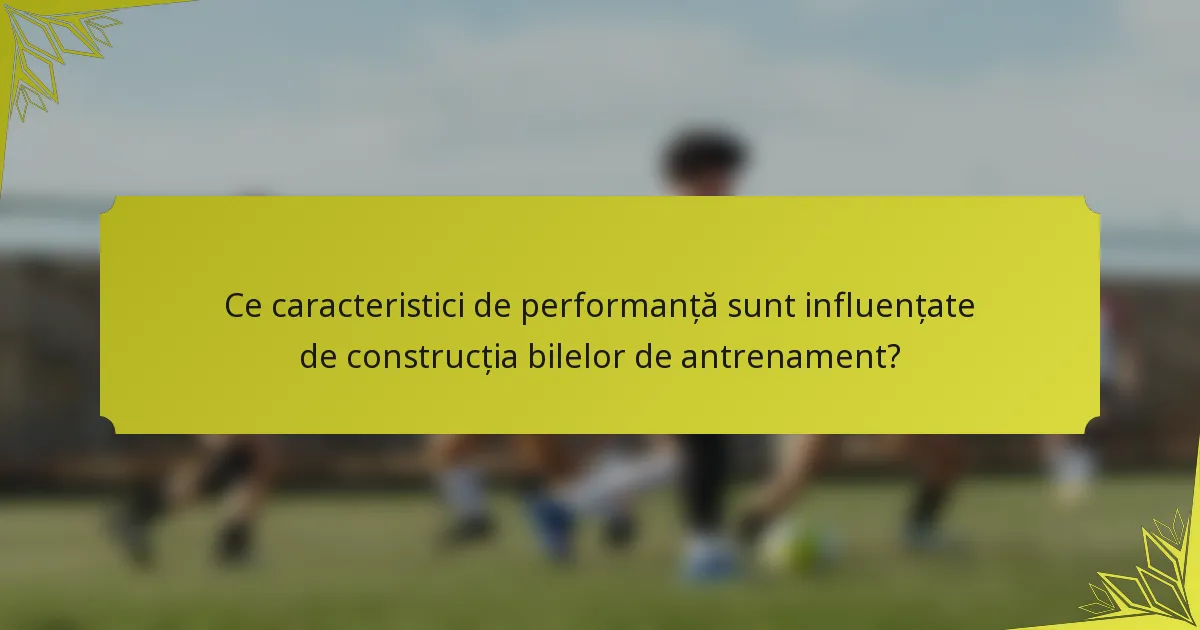 Ce caracteristici de performanță sunt influențate de construcția bilelor de antrenament?