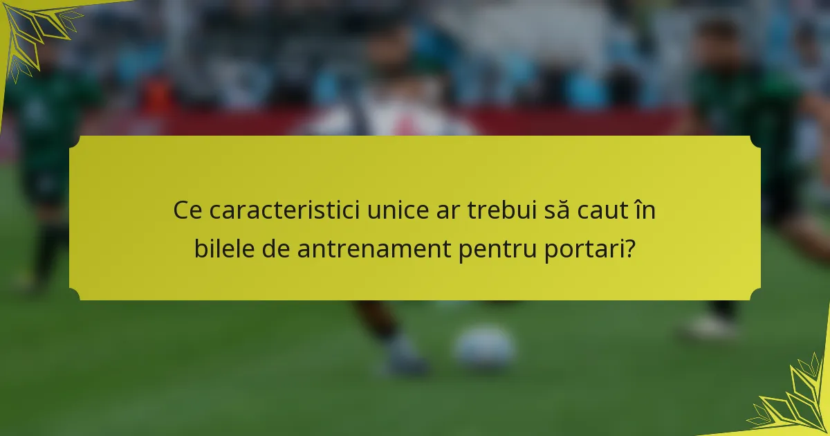 Ce caracteristici unice ar trebui să caut în bilele de antrenament pentru portari?
