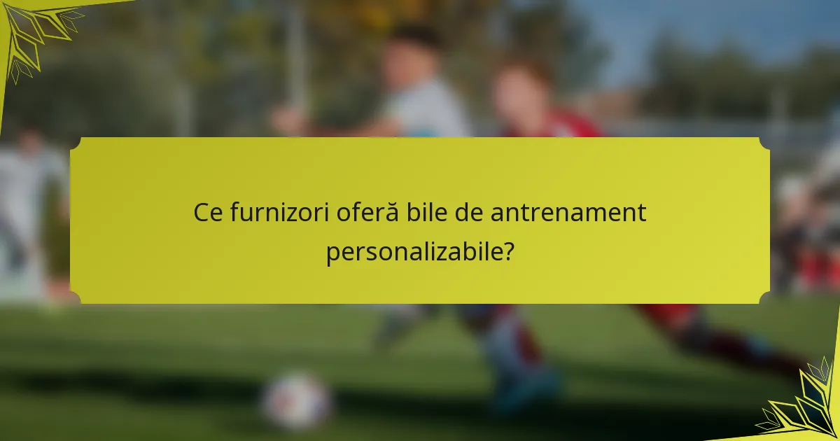 Ce furnizori oferă bile de antrenament personalizabile?