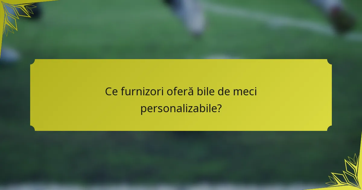 Ce furnizori oferă bile de meci personalizabile?