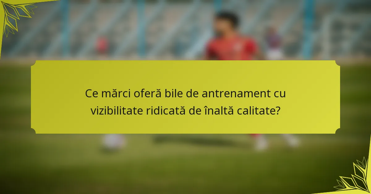 Ce mărci oferă bile de antrenament cu vizibilitate ridicată de înaltă calitate?