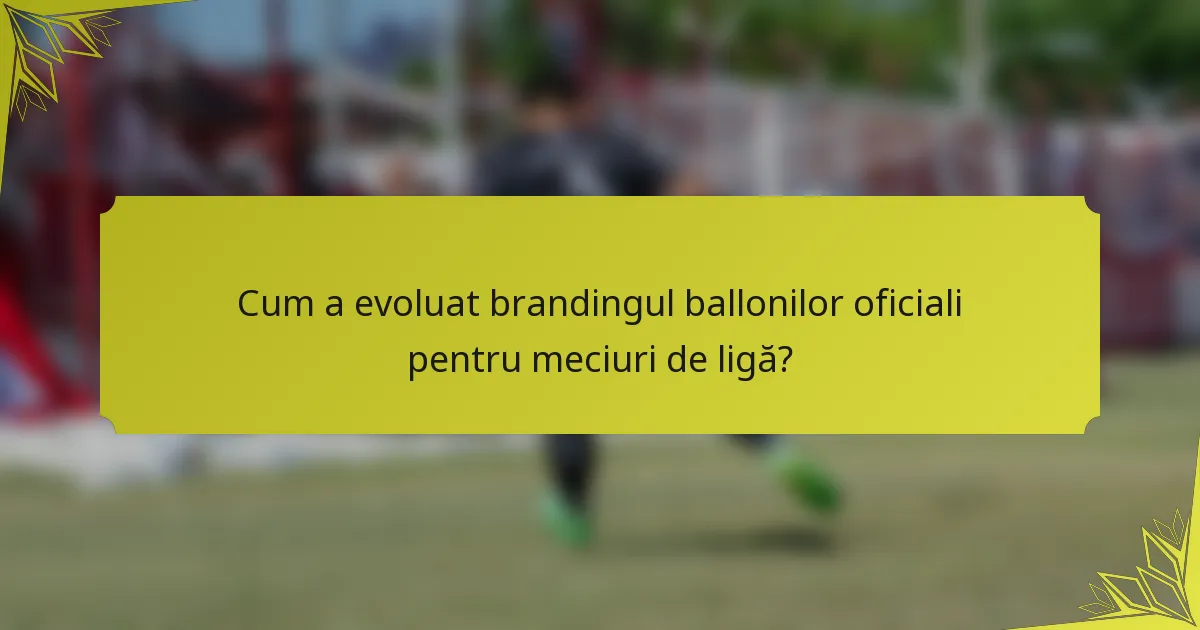 Cum a evoluat brandingul ballonilor oficiali pentru meciuri de ligă?