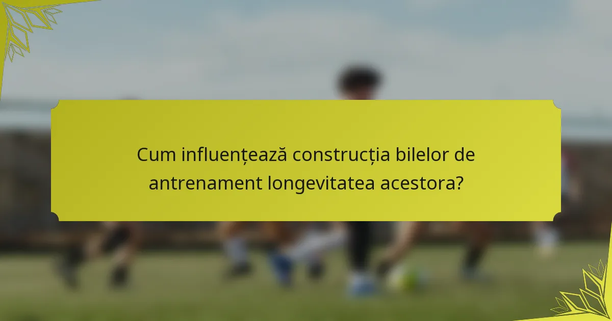 Cum influențează construcția bilelor de antrenament longevitatea acestora?