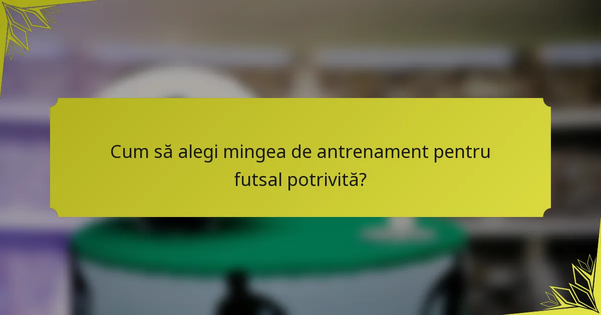 Cum să alegi mingea de antrenament pentru futsal potrivită?