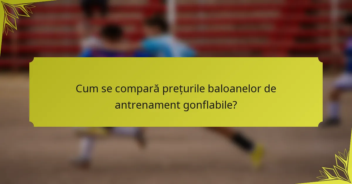 Cum se compară prețurile baloanelor de antrenament gonflabile?