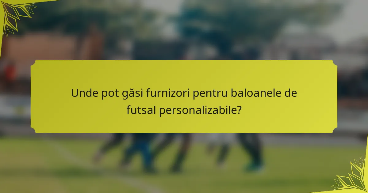 Unde pot găsi furnizori pentru baloanele de futsal personalizabile?