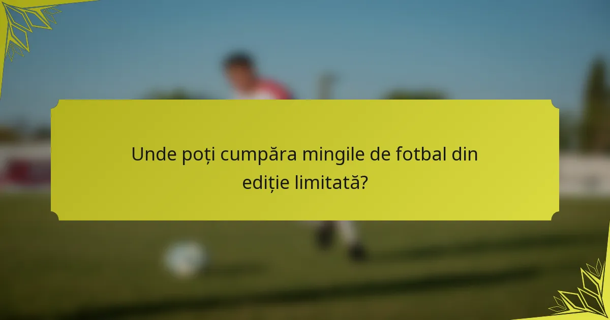 Unde poți cumpăra mingile de fotbal din ediție limitată?